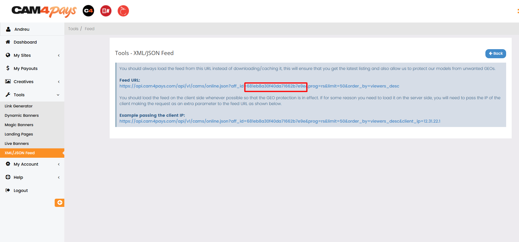 Cam4 user ID